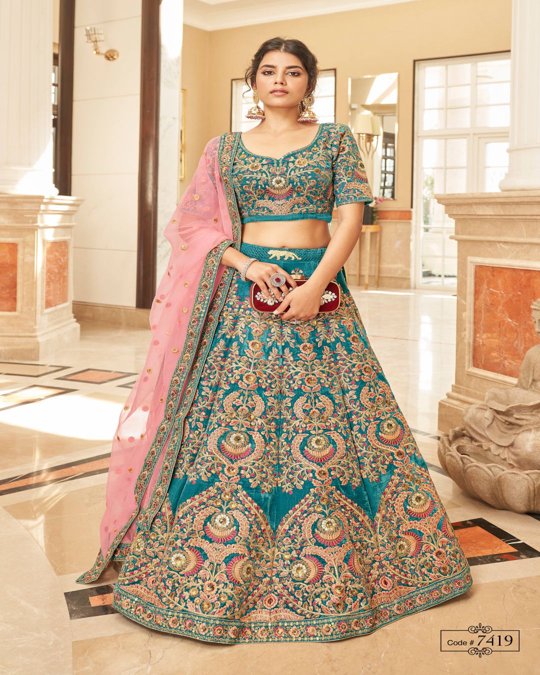 Improbable  Sequins Art Silk Engagement Wear Lehenga Choli