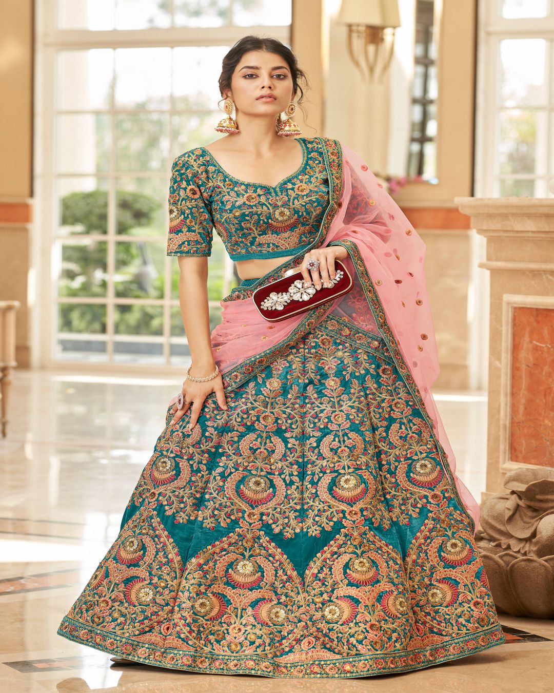 Improbable  Sequins Art Silk Engagement Wear Lehenga Choli