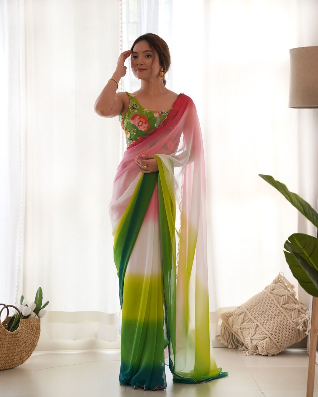 Multi Colour Casual Saree