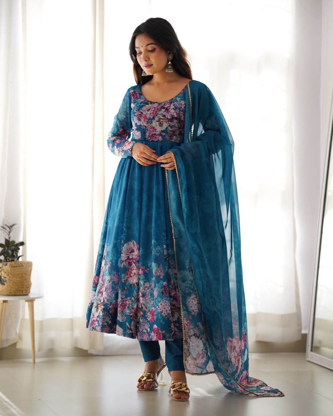 Floral Anarkali Dress for a Sophisticated Look