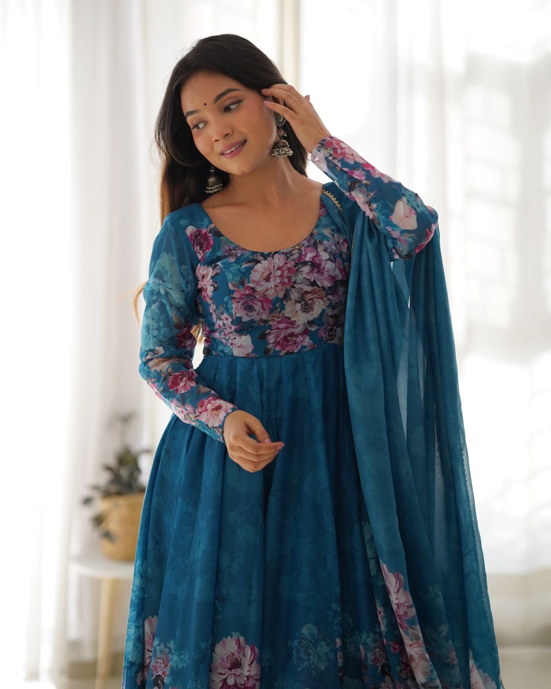 Floral Anarkali Dress for a Sophisticated Look