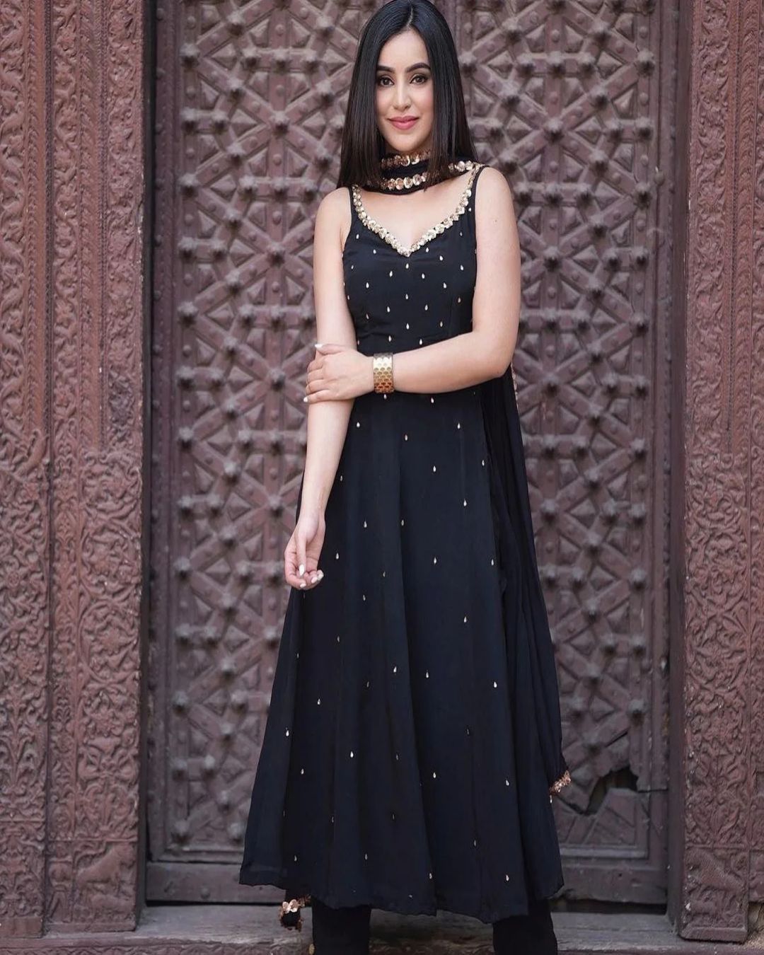 Beautifully  Black Pearl Anarkali