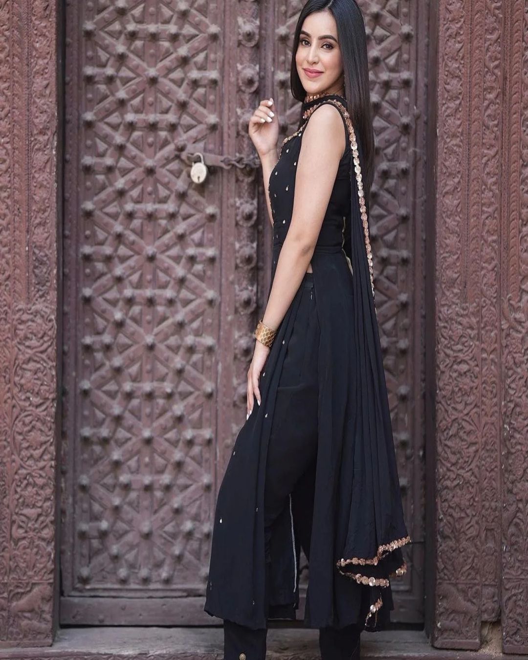 Beautifully  Black Pearl Anarkali