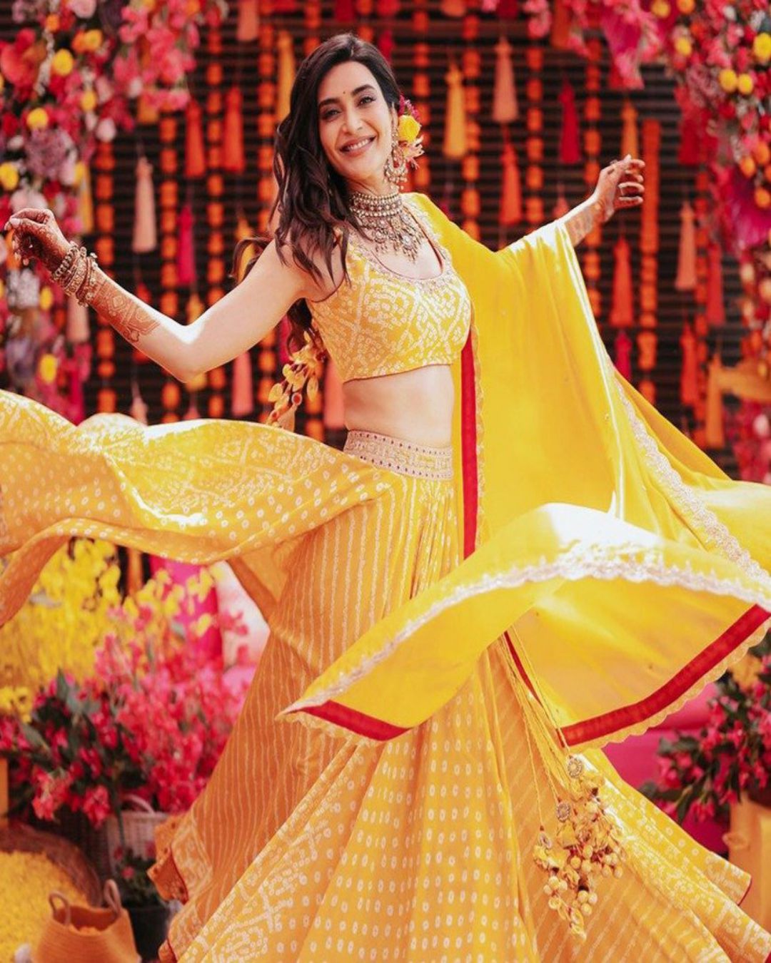 Yellow Lehenga Choli In Art Silk With Sequence And Thread Work