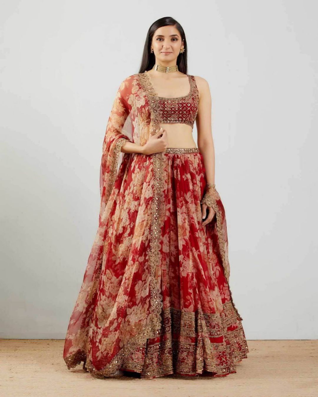 Amazing Look Georgette Fabric Maroon Lehenga Choli