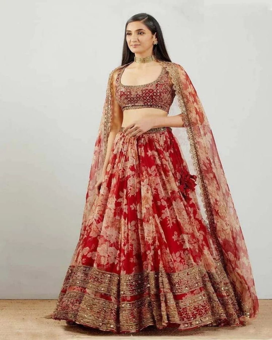 Amazing Look Georgette Fabric Maroon Lehenga Choli