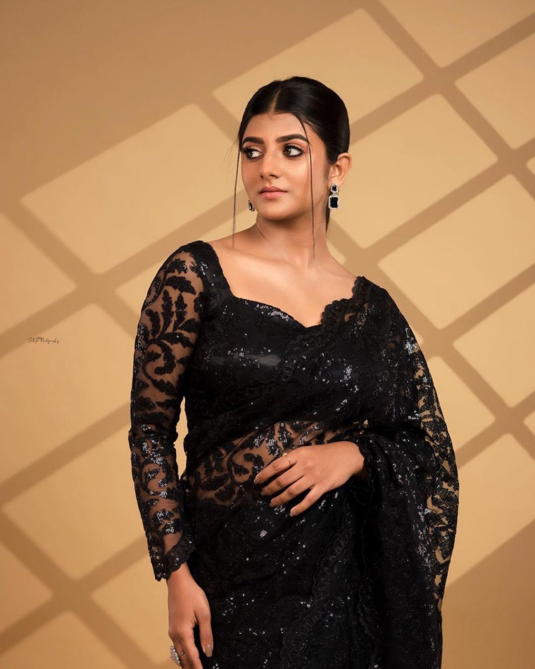 Gorgeous Black Color Soft Net Bollywood Saree