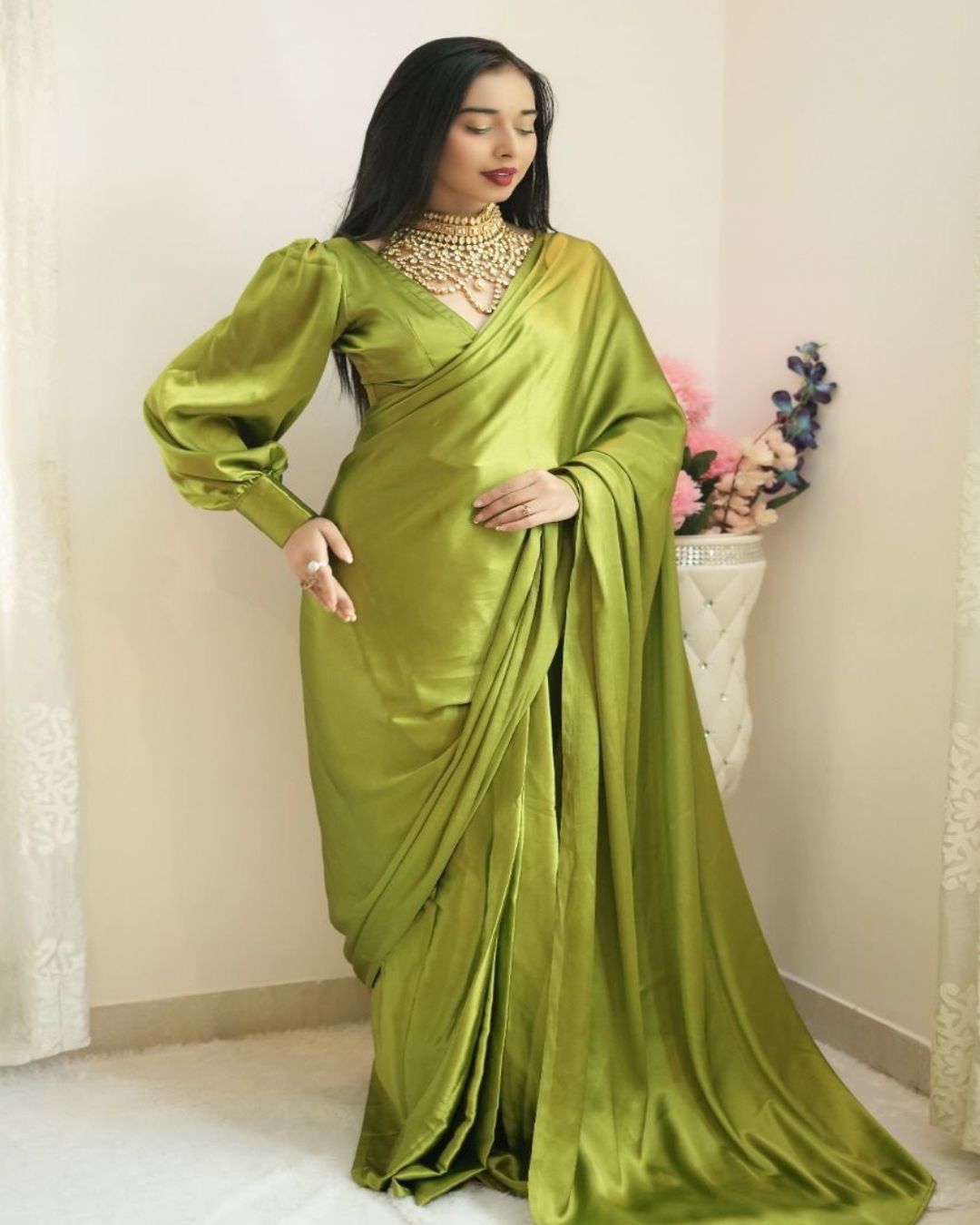 Beautiful  Designer Look  Ready To Wear Saree