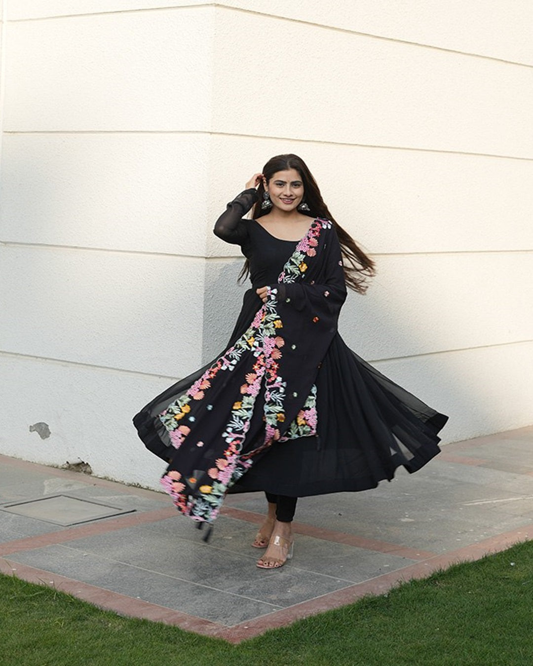 Stunning Black Designer Anarkali