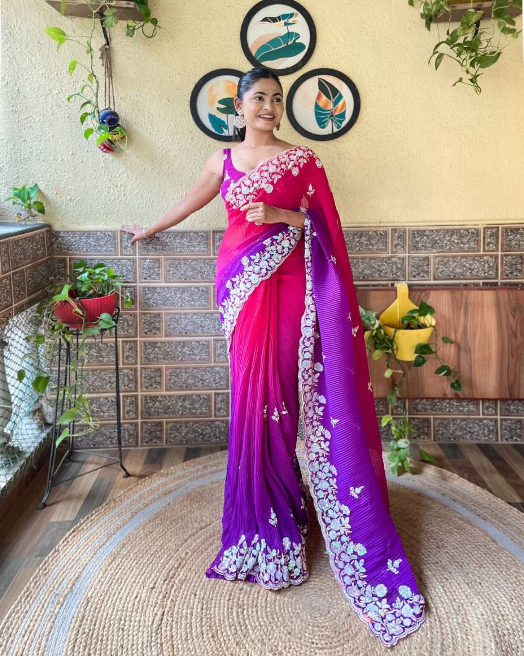 Partywear Red Saree  Perfect for Glamorous Evenings