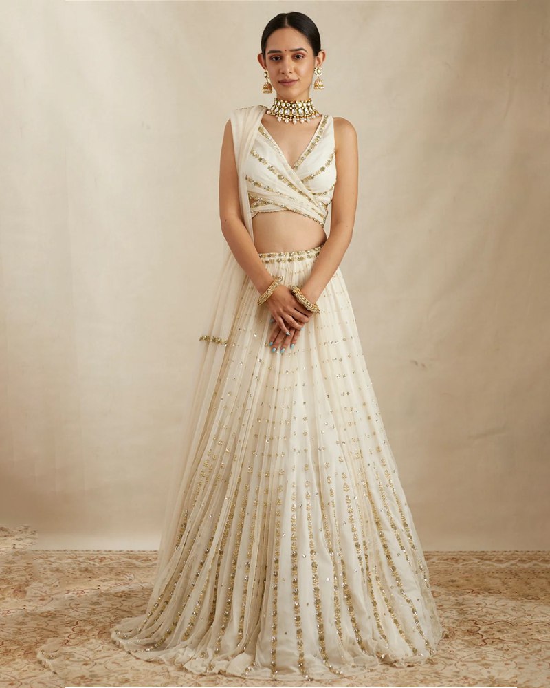 Bollywood style Off white  georgette designer lehenga choli