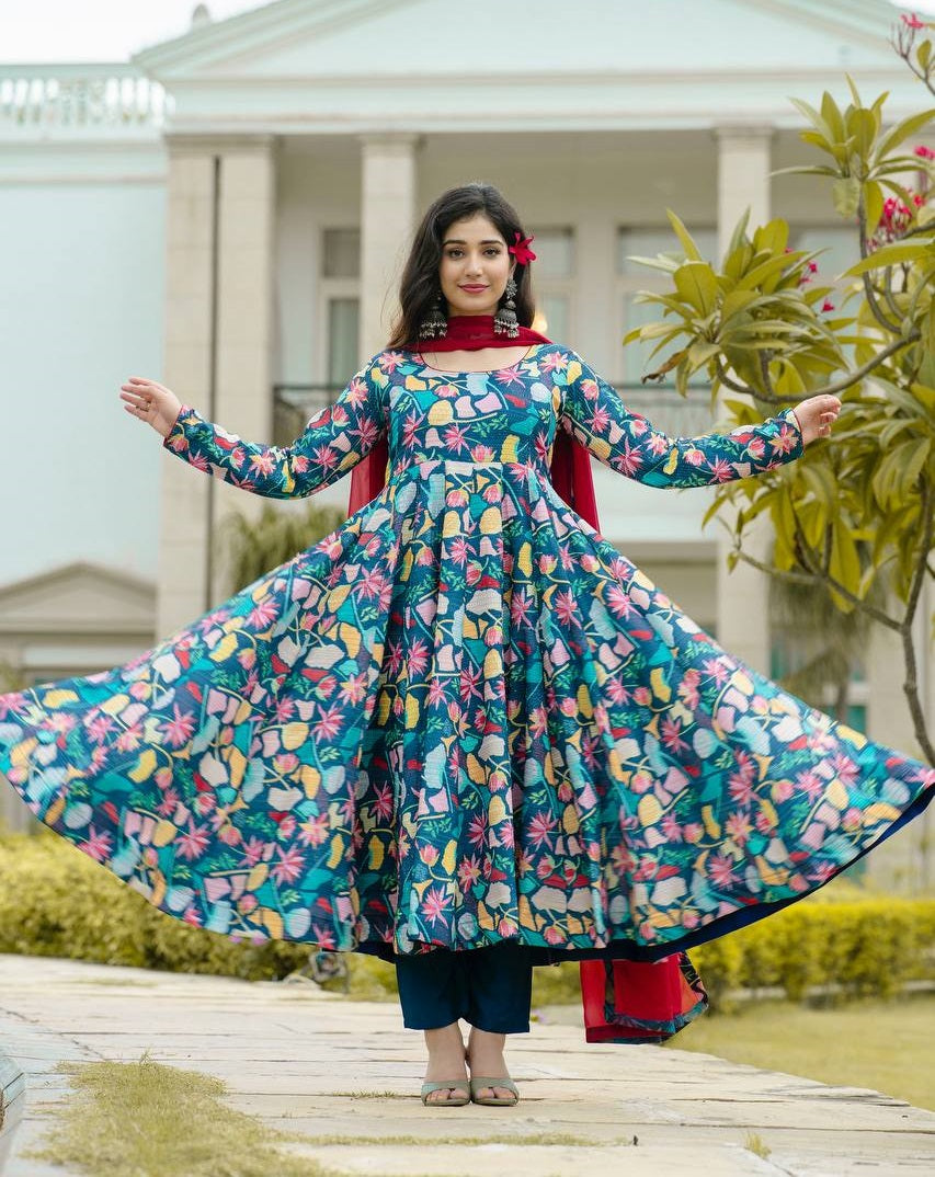 Charming Multicolour Designer Anarkali