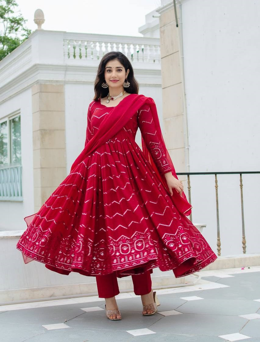 Gorgeous Maroon Anarkali - Rich, Vibrant Color and Intricate Embroidery