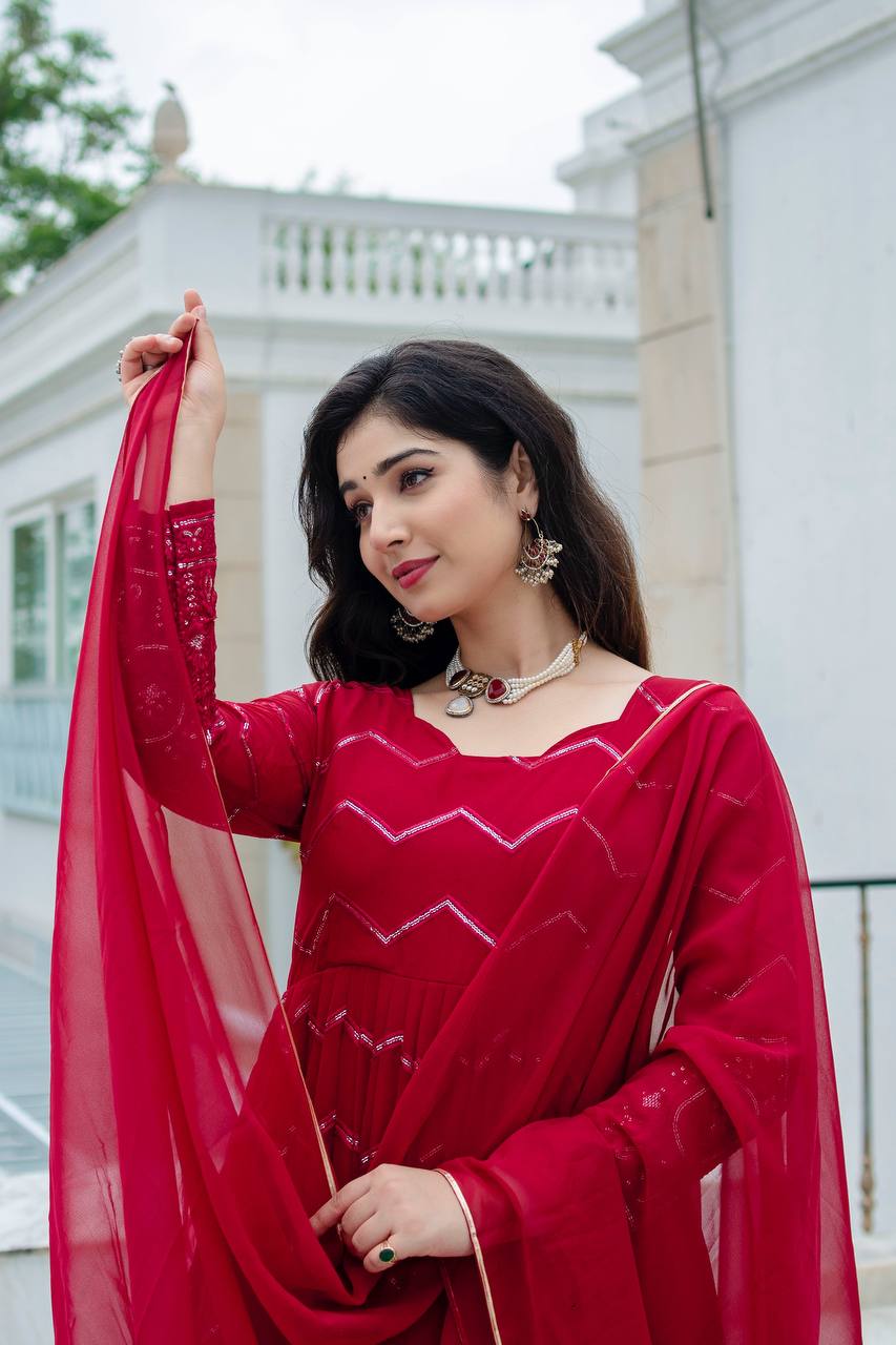 Gorgeous Maroon Anarkali - Rich, Vibrant Color and Intricate Embroidery