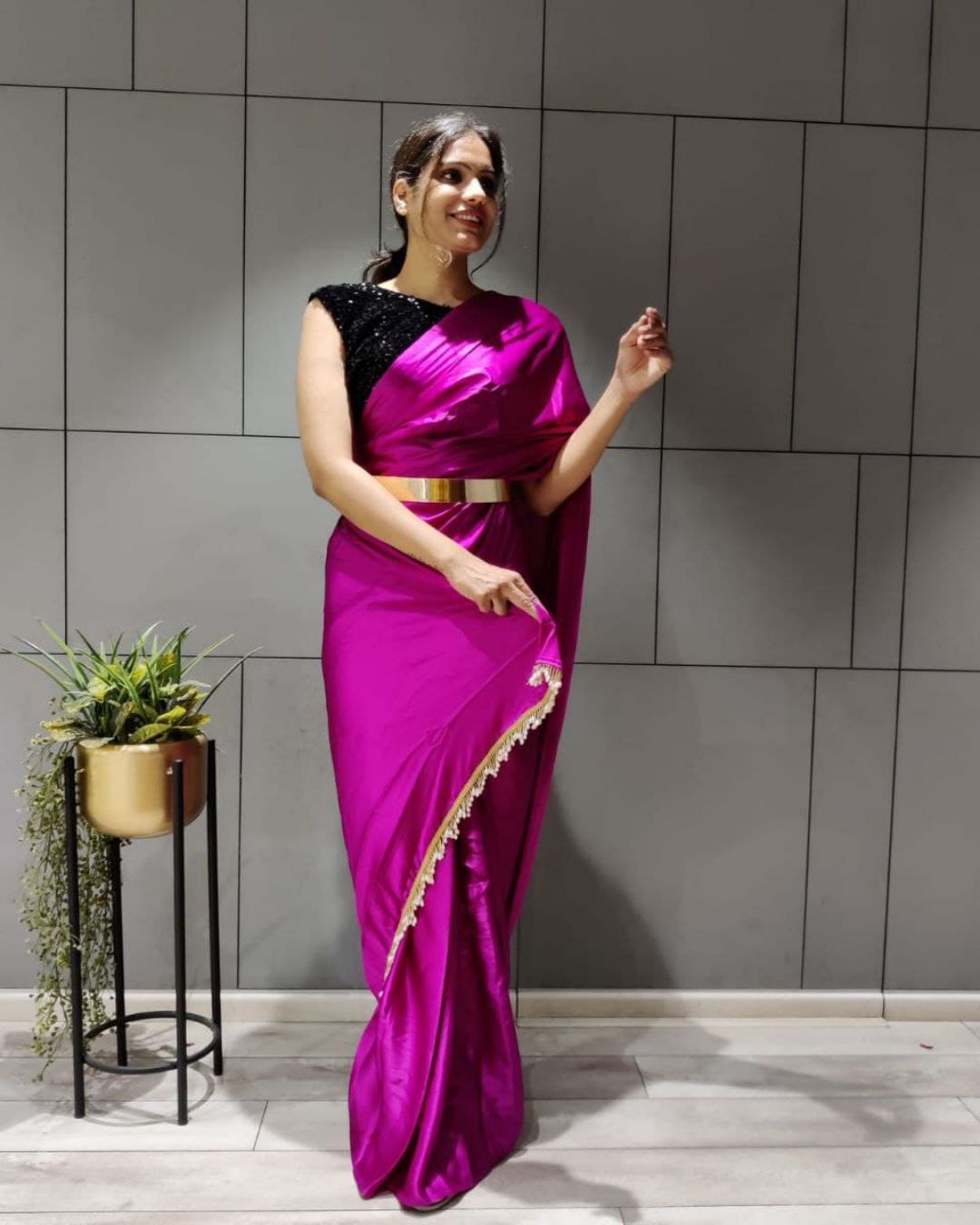 Pre Drape Saree