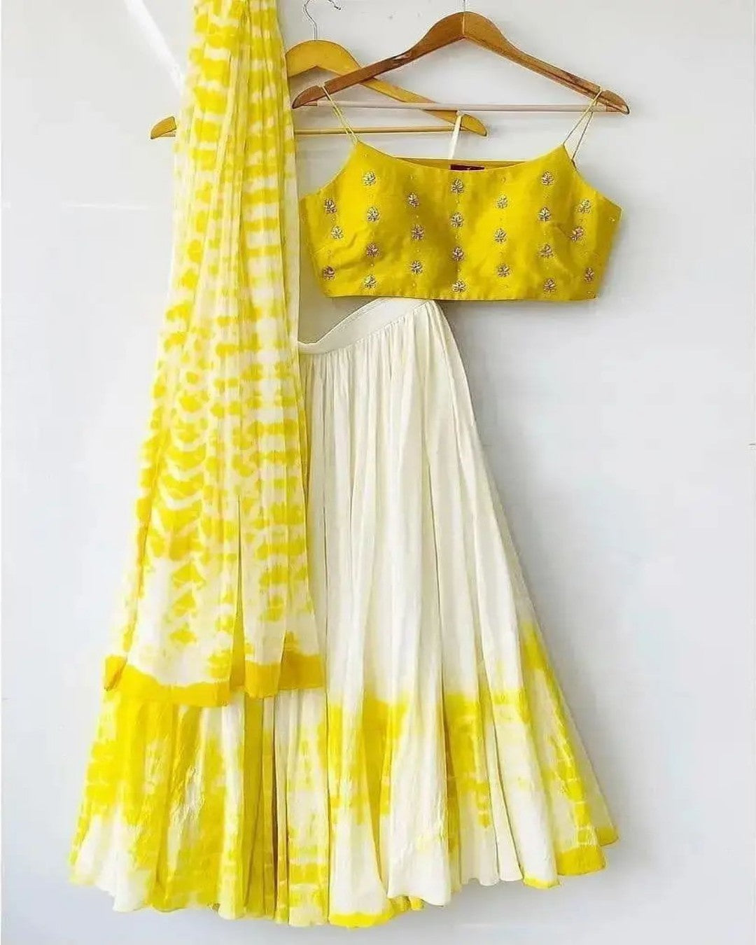 Yellow Color Chiffon Fabric Lehenga Choli