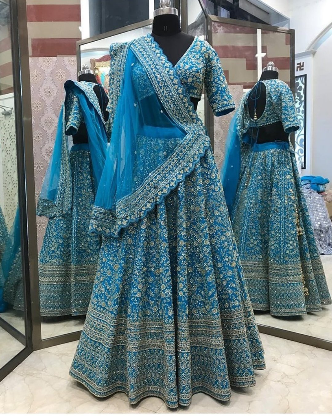 Blue Wadding Lehenga Choli