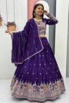 Purple Lehenga Royal Hue with Elegant Embroidery & Festive Glamour
