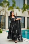 Shadow Mystic Black Muslin cotton suit set