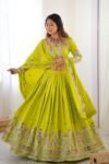 Parrot Lehenga Choli  Timeless Elegance with Intricate Embroidery & Festive Flair