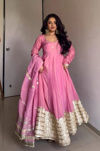 Khushimalhotra Vichitra Silk Anarkali suit set