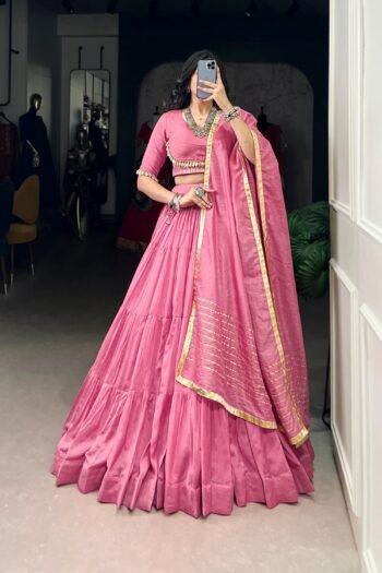 Pink Navratri Lehnga choli