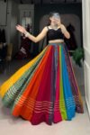 Rainbow Colorful Lehenga Choli  Vibrant Multicolor Festive Wear with Traditional Charm