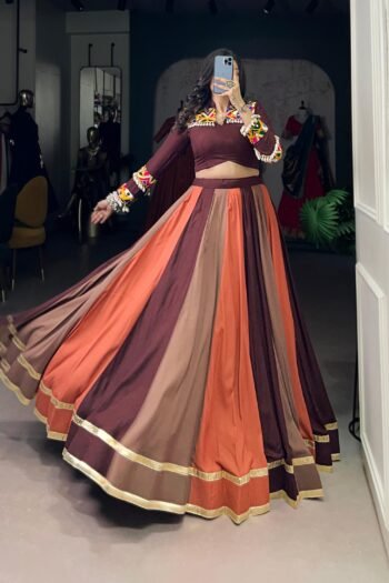 Multicolour Lehenga Choli With Gamthi work