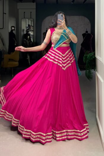 Traditional Pink Color Pure Rayon Lehenga Choli