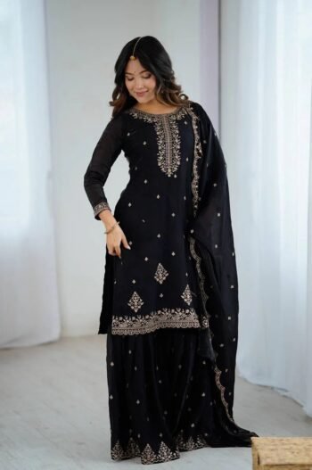 Wine color Lucknowi Anarkali Suit