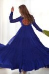 Blue Leheriya Print Navratri Gown by DhingliMatching