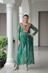 Green Leheriya Navratri Kurti