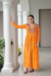 Yellow Leheriya Navratri Kurti