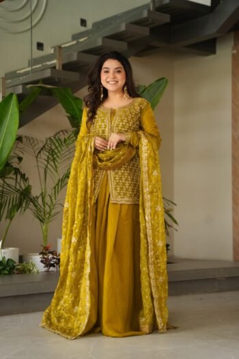 Rakhi Special Sharara Set Festive Elegance with Graceful Embroidery & Traditional Charm