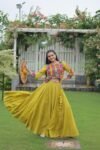 Yellow Gamthi Embroidered Navratri Choli