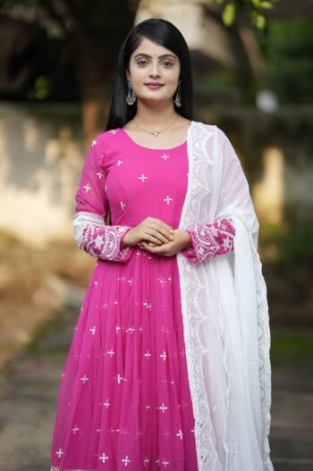 PRIYANSHI PINK DESIGNER ANARKALI SUIT SET