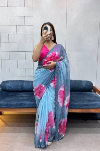 Celebrity Style Tabi Soft Handwork Saree