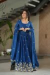 Rama Color Chinnon Sequence Embroidered Gown