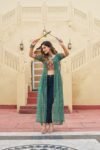 Green Color Georgette Bandhani Print Navratri Kurti