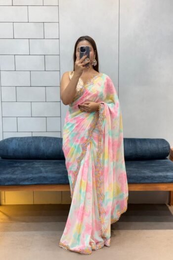 Celebrity Style Sybori Print Soft Saree by DhingliMatching