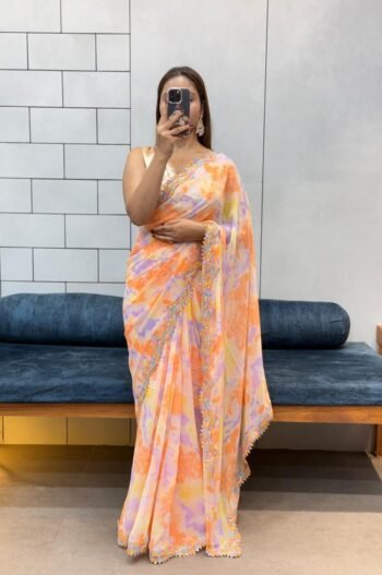 Celebrity Style Sybori Print Soft Saree by DhingliMatching