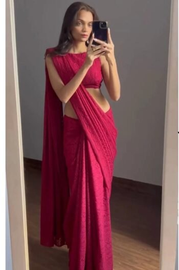 Bollywood Style Lucknowi Work Saree