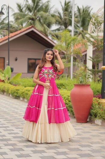Navratri Pink Lehenga Choli Set