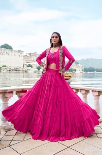 Elegant PinkNavratri Lehenga Choli