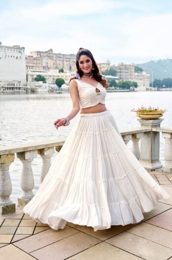 Elegant White Navratri Lehenga Choli