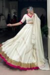 Traditional White Color Pure Rayon Navratri Lehenga Choli