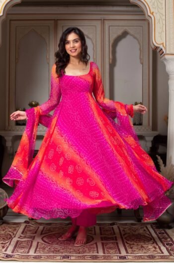 Elegant Pink Festival Wear Anarkali Suit