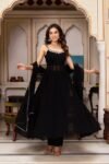 Stylish Black Georgette Anarkali Dress for Wedding & Festive Occasions