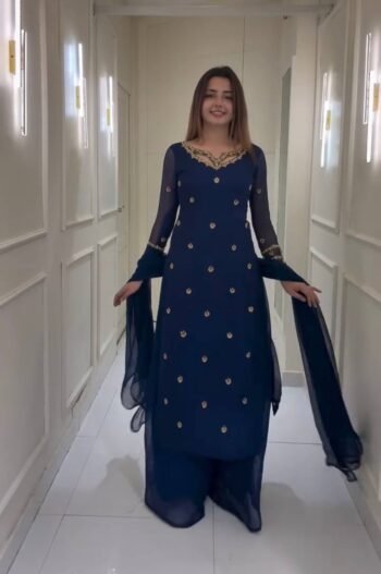 Royal Blue Kurti Palazzo Set