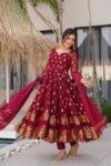 Stunning Maroon Anarkali Suit